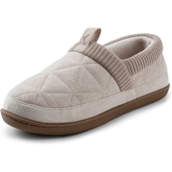 Women's Closed Back Knit Cuff Warm Lining Tan Memory Foam Sole Slippers Boot - Picture 1 of 6